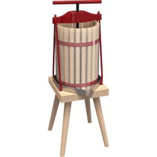 Keretes gyümölcsprés – fa kosárral, 10L