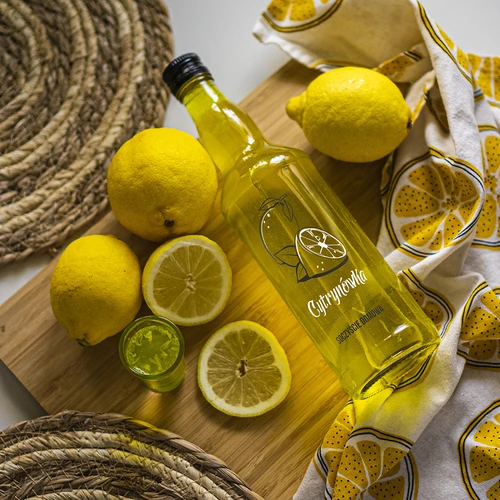 500 ml-es üvegpalack csavaros kupakkal, „Cytrynówka” felirattal, 1 db - 6