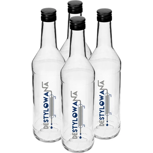 0,5 l-es palack csavaros kupakkal és Destylowana felirattal - 4 db. - 2
