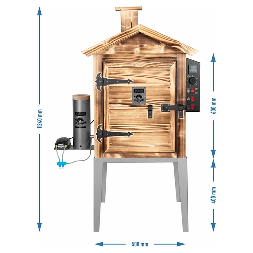 115 l-es dragON Wood 60E füstölő – fatüzelésű, fa házas kivitel, elektromos fűtőmodullal és vezérlővel - 8