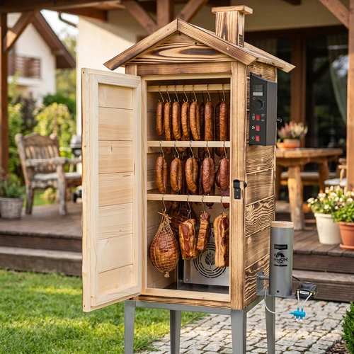 200 L-es kerti füstölő dragON Wood 100E – fatüzeléses, elektromos fűtőmodullal és vezérlővel - 9