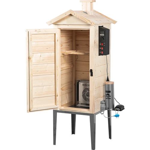 200 literes, fából készült kerti füstölő – dragON Wood 100E elektromos fűtőmodullal és vezérlővel - 2