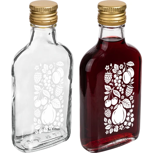200 ml-es laposüveg csavaros kupakkal, „Gyümölcsök” nyomattal (2. minta) - 3