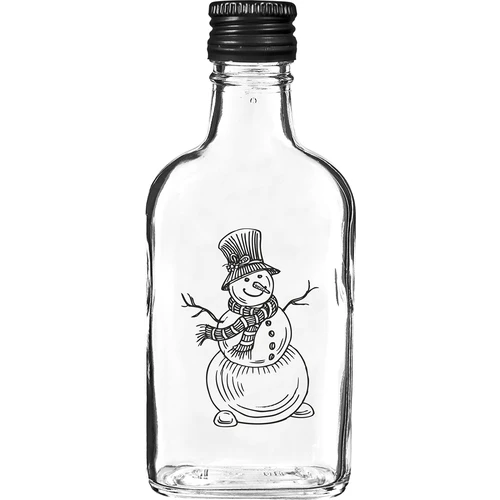 200 ml-es laposüveg csavaros kupakkal, „Hóember” mintával, 1 db