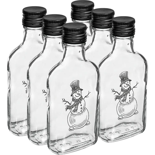 200 ml-es laposüveg csavaros kupakkal, „Hóember” mintával, 1 db - 4