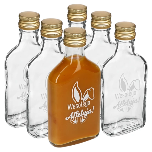 200 ml-es palack csavaros kupakkal, nyomat: NYUSZIFÜLEK, 6 db