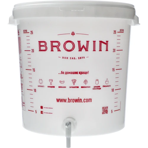 30 L-es erjesztő edény fedéllel, csappal és erjesztőcsővel UA - 4