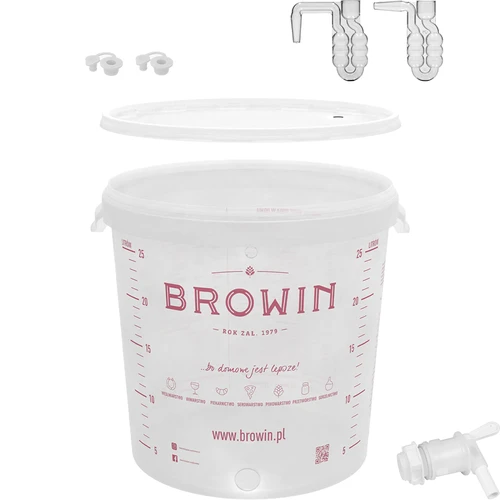 30 L-es erjesztő vödör fedéllel és csappal