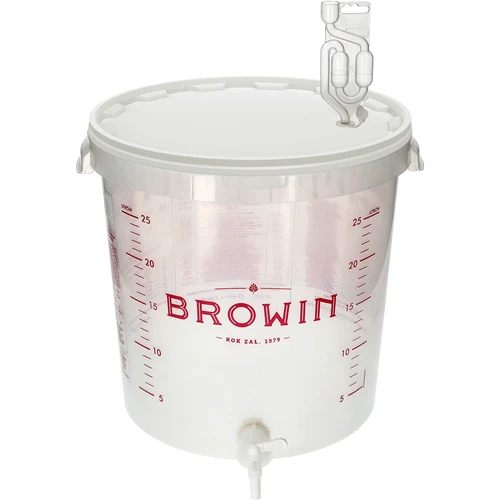 30 l-es erjesztőedény nyomattal, csappal és 3 kotyogóval