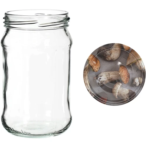 300 ml-es befőttesüvegek színes csavaros tetőkkel, fi 66 – 6 db - 5