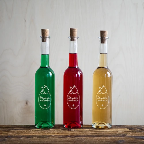 350 ml-es palack dugóval, Házi likőr felirattal - 10