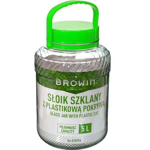 5 literes befőttes üveg csipesszel - zöld csavaros tető - 2