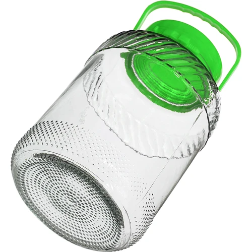 5 literes befőttes üveg csipesszel - zöld csavaros tető - 4