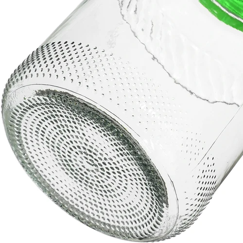 5 literes befőttes üveg csipesszel - zöld csavaros tető - 5