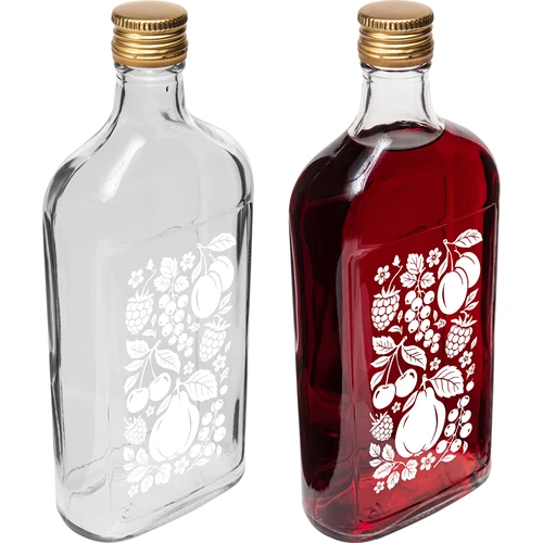500 ml-es laposüveg csavaros kupakkal és „Gyümölcsök” nyomattal – 2. minta - 4