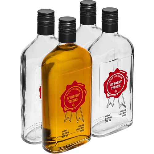 500 ml-es palack csavaros kupakkal és kétszínű nyomattal Wyborny Trunek - 4 db