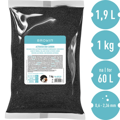 Activated Duo Carbon - ásványi (kőszén alapú) és kókuszhéj-eredetű aktívszén-keverék, 1 kg, akár 60 literhez - 3
