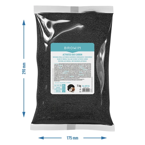 Activated Duo Carbon - ásványi (kőszén alapú) és kókuszhéj-eredetű aktívszén-keverék, 1 kg, akár 60 literhez - 7