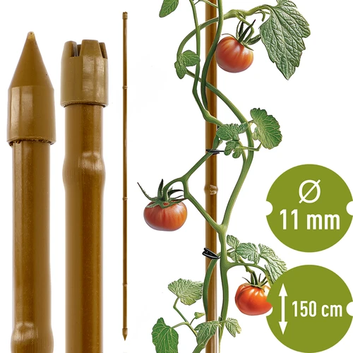 Bambusz hatású, bevonatos acél növénykaró, 150 cm x 11mm