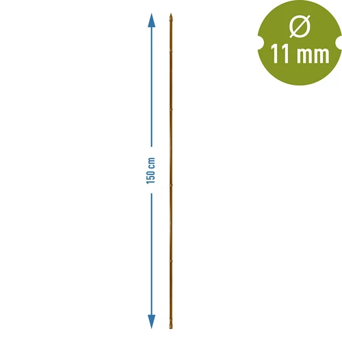 Bambusz hatású, bevonatos acél növénykaró, 150 cm x 11mm - 3