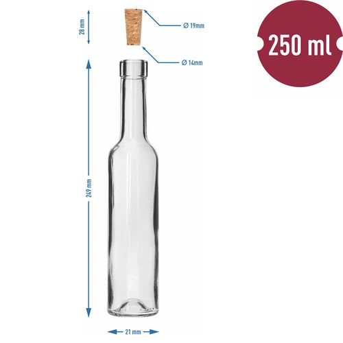 BELISSIMO palack 250 ml, természetes parafadugóval, 1 db - 5