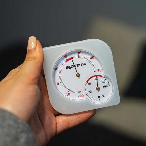 Beltéri bimetál hőmérő higrométerrel (-20 – +50 °C), fehér - 8