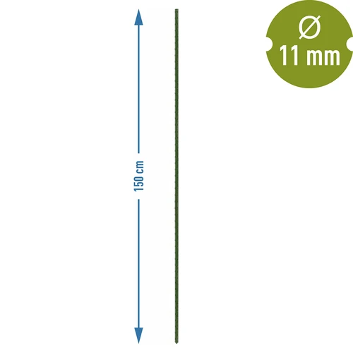 Bioogród kerti növénytámasz karók – bevonatos acél, 1,5 m, Ø 11 mm, 10 db - 3