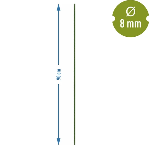 Bioogród kerti támaszpálcák – bevonatos acél, 0,9 m, fi 8 mm, 10 db - 3