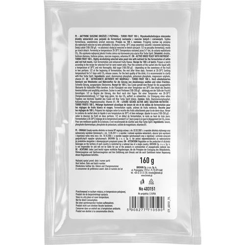 Borélesztő Turbo Fruit 5-7 nap 100 L - 2