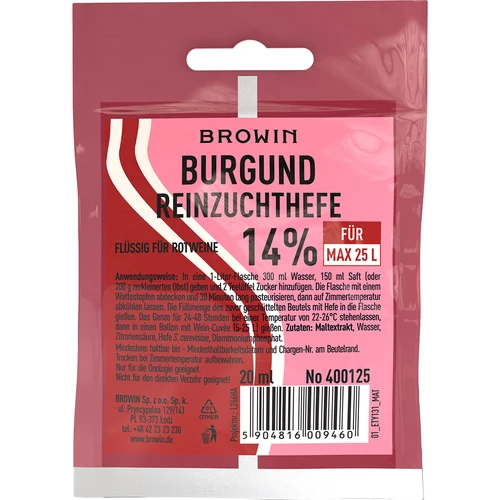 Burgund borélesztő, 20 ml DE/EN