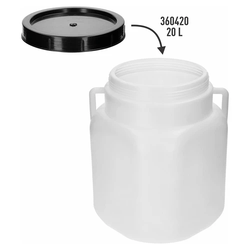Csavaros kupak 20 l-es, négyzetes hordóhoz, Ø 19 cm - 3