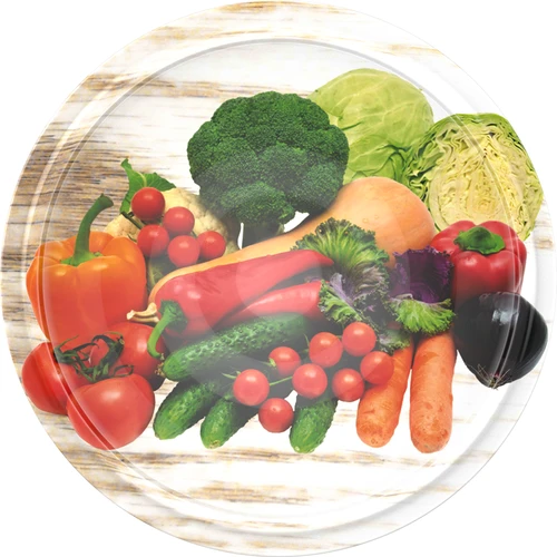 Csavaros tető fi 82/6, zöldségek fehér alapon - 10 db