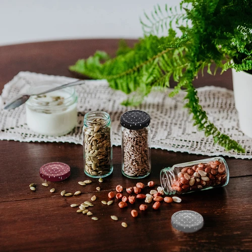 Csavaros tető Ø 43 mm, pöttyös mix - 10 db. - 12