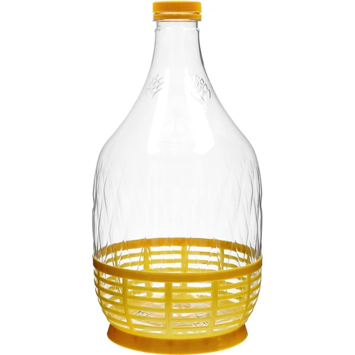 Dama 5 l PET demizson, csavaros kupakkal és kosárral