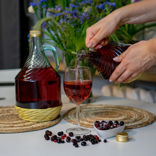 Dama demizson 1L, hálós burkolattal, csavaros kupakkal - 4