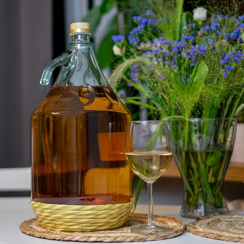 Dama demizson 5 l, kosaras, csavaros kupakkal - 4