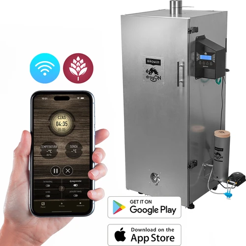 dragON acél füstölő 220 L, IQ – Wi‑Fi-s vezérlővel