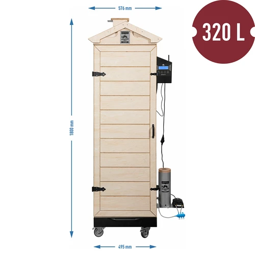 dragON PLYWOOD NATURE füstölő – keret nélküli, moduláris, Wi‑Fi vezérléssel, 320 l - 8