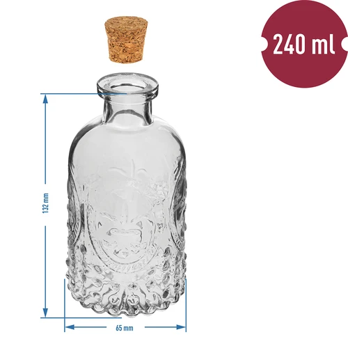 Dugóval zárható üvegcse készlet, 240 ml - 4 db - 5