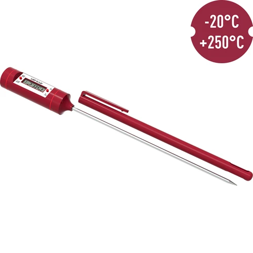 Elektronikus konyhai hőmérő, LCD kijelzővel (-20 °C-tól +250 °C-ig), piros - 3