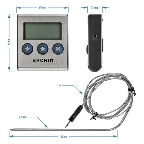 Elektronikus konyhai hőmérő szondával (0°C-tól 250°C-ig) - 9