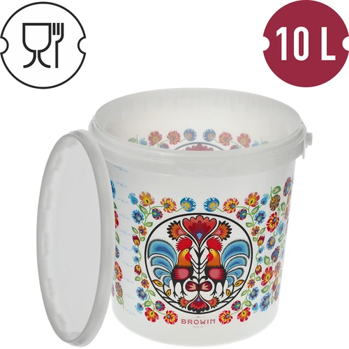 Élelmiszeres vödör GWIOZDA - fedéllel, 10 L - 4