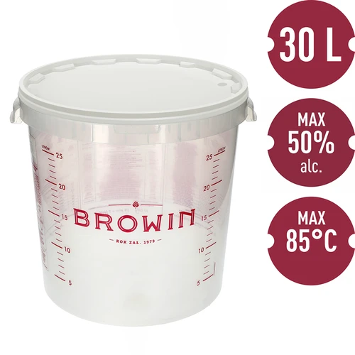 Erjesztő edény 30L nyomattal és 3 erjesztőcsővel - 10