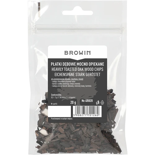 Erősen pörkölt tölgyfaforgács, 20 g - 2