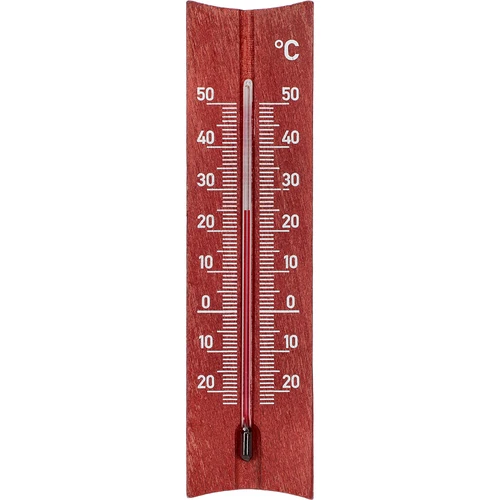 Fa szobai hőmérő (-20-tól +50 °C-ig), mahagóni szín, 15 cm
