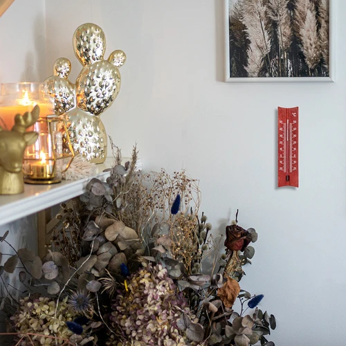 Fa szobai hőmérő (-20-tól +50 °C-ig), mahagóni szín, 15 cm - 7