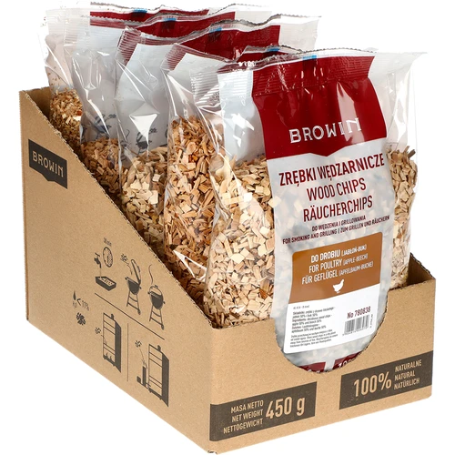 Faforgács füstöléshez/grillezéshez, 50% alma + 50% bükk, 450 g, 8-as osztály - 2
