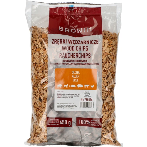 Faforgács füstöléshez/grillezéshez, éger, 450 g, 8-as osztály