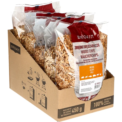 Faforgács füstöléshez/grillezéshez, éger, 450 g, 8-as osztály - 2