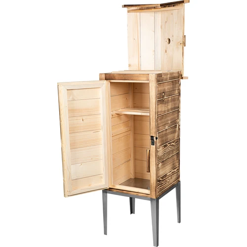 Fatüzelésű füstölőkamra – lucfenyőből, 200 L, rozsdamentes acél állvánnyal - 3